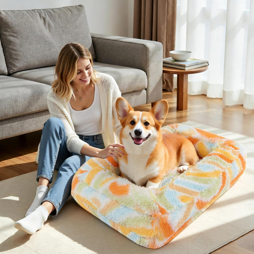 HiiARug design circulaire et rebords enveloppants pour se blottir.