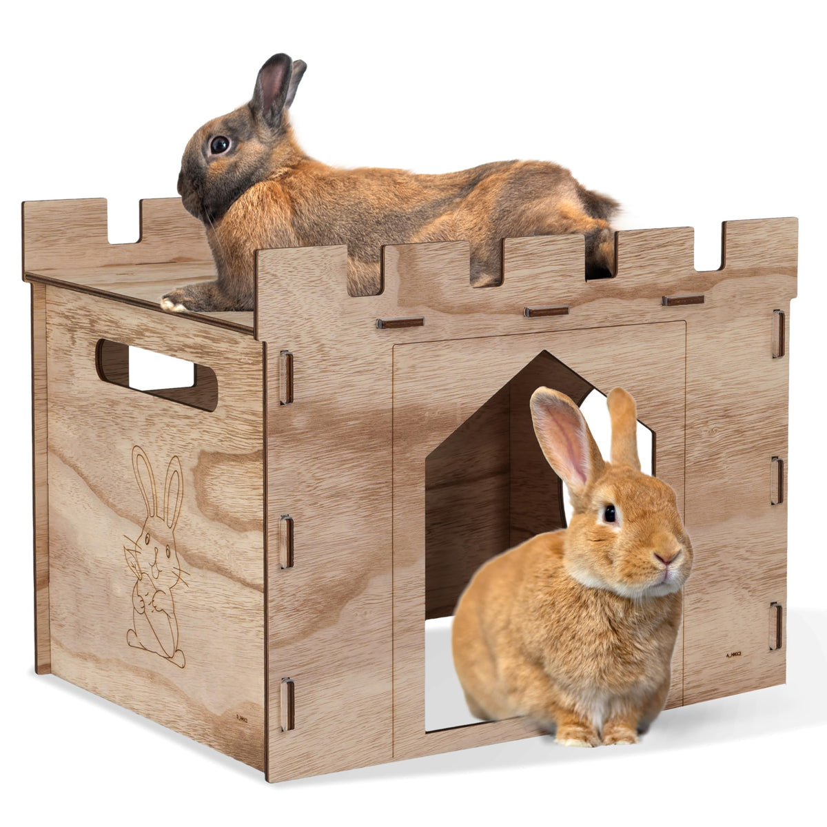 HIIMALEX maison-lapin grande-balcon: espace spacieux pour repos et jeu.