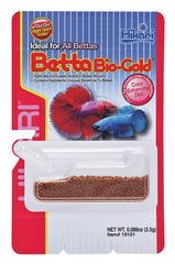Hikari Betta Bio-Gold Baby Granules dans l'emballage, pratique pour dosage quotidien.