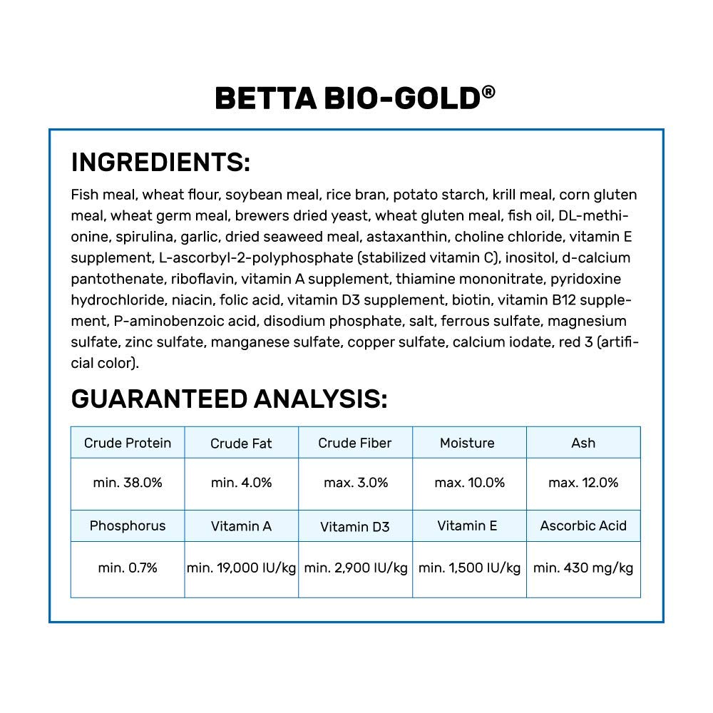 Hikari Betta Bio-Gold, extrait de pépins de raisin pour soutenir le vieillissement sain.