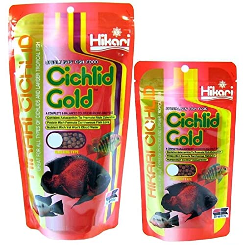 Hikari Cichlid Gold pour poissons en aquarium, nutrition adaptée.