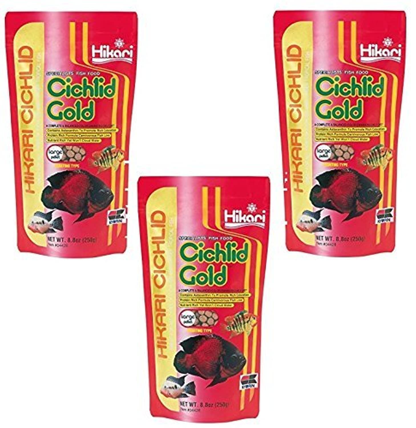 Hikari Cichlid Gold - aperçu avant emballage du pack 3, pellets flottants