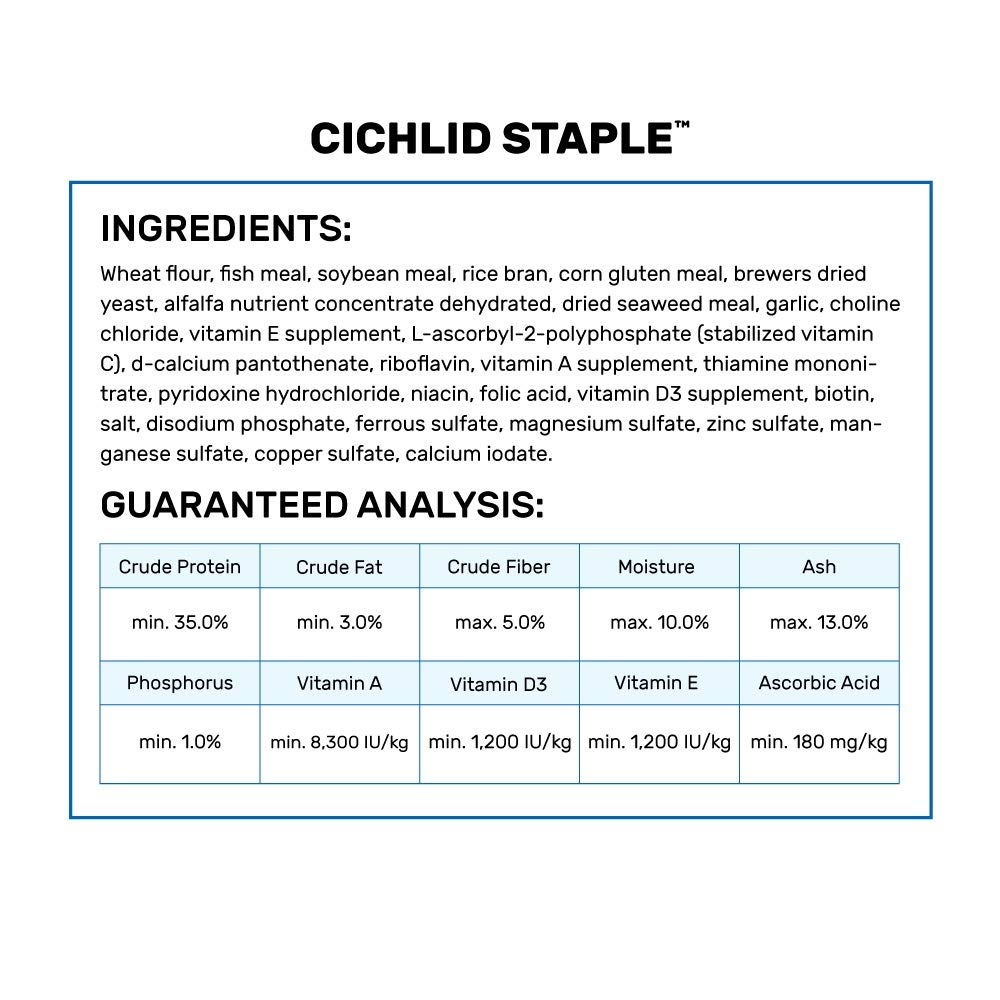 Hikari Cichlid Staple: soutien immunitaire potentiel avec vitamine C stabilisée.