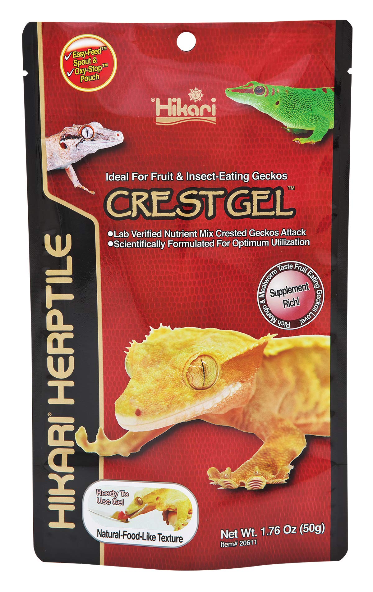 Hikari CrestGel pour gecko à crête, alimentation prête à servir pour fruits et insectivores