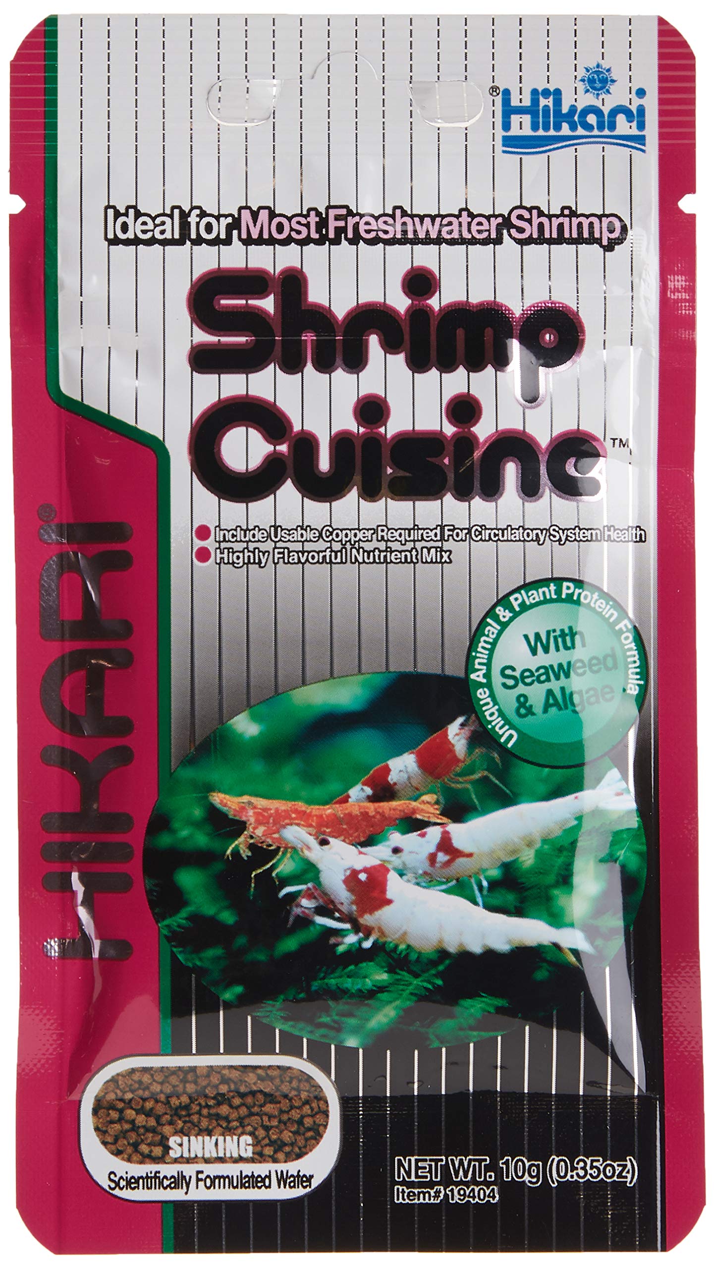 Hikari Shrimp Cuisine offre couleurs naturelles renforcées pour crevettes d'aquarium.