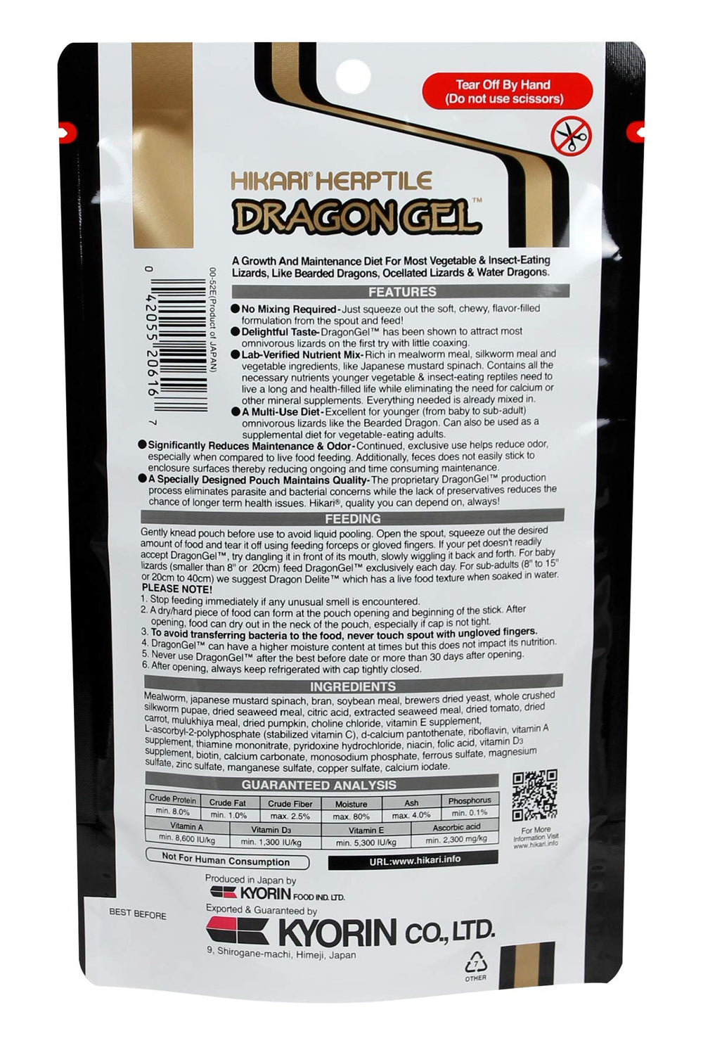 Hikari Dragon Gel, verseur pratique pour nourrir sans préparation