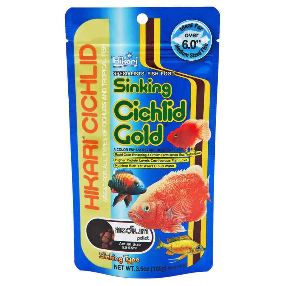 Hikari granules cichlide affaissement moyen 3-5oz: soutient coloration naturelle et digestion saine