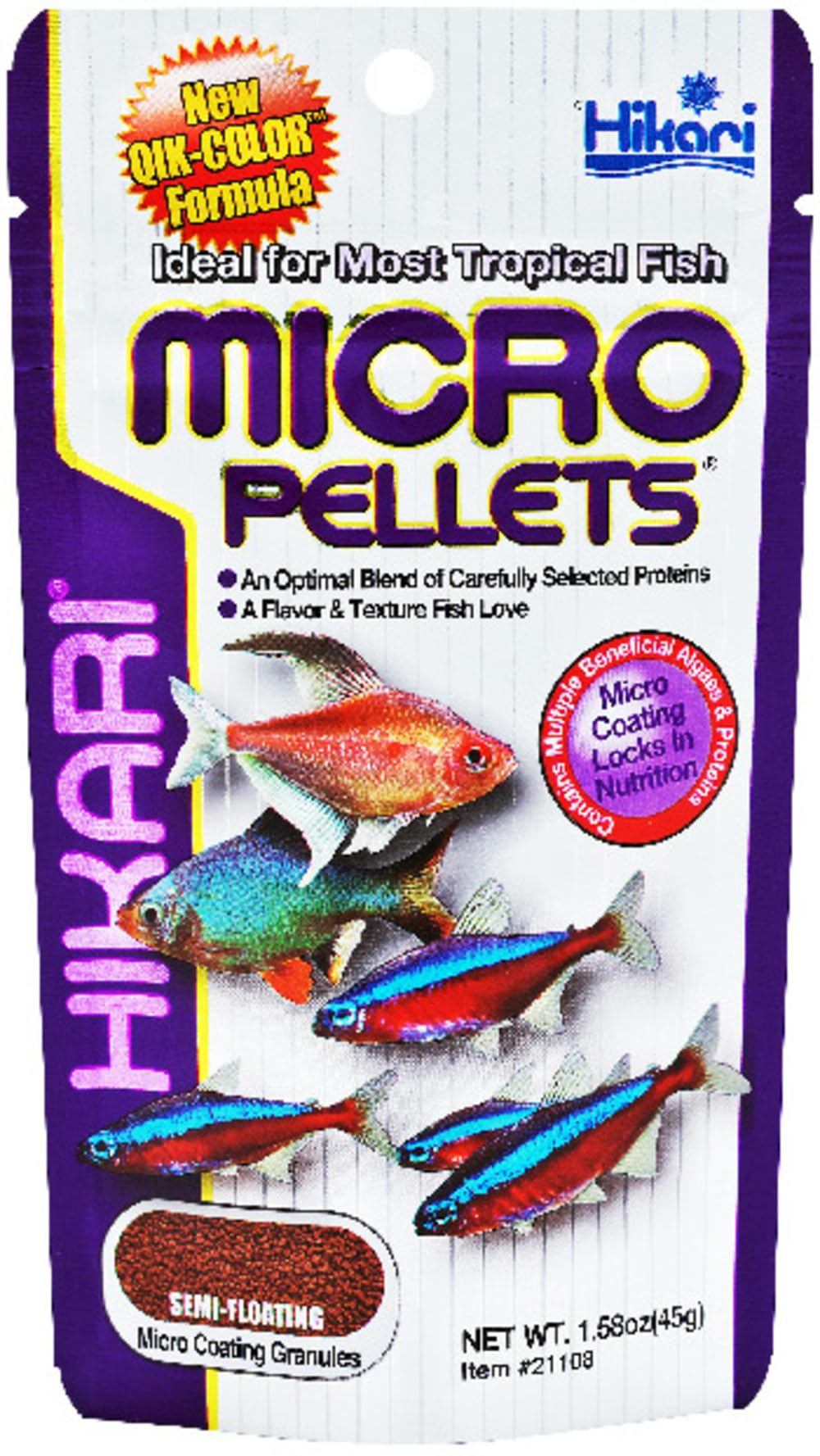 Hikari granulés micro Barbus : granules colorés stimulent l'appétit des barbus.