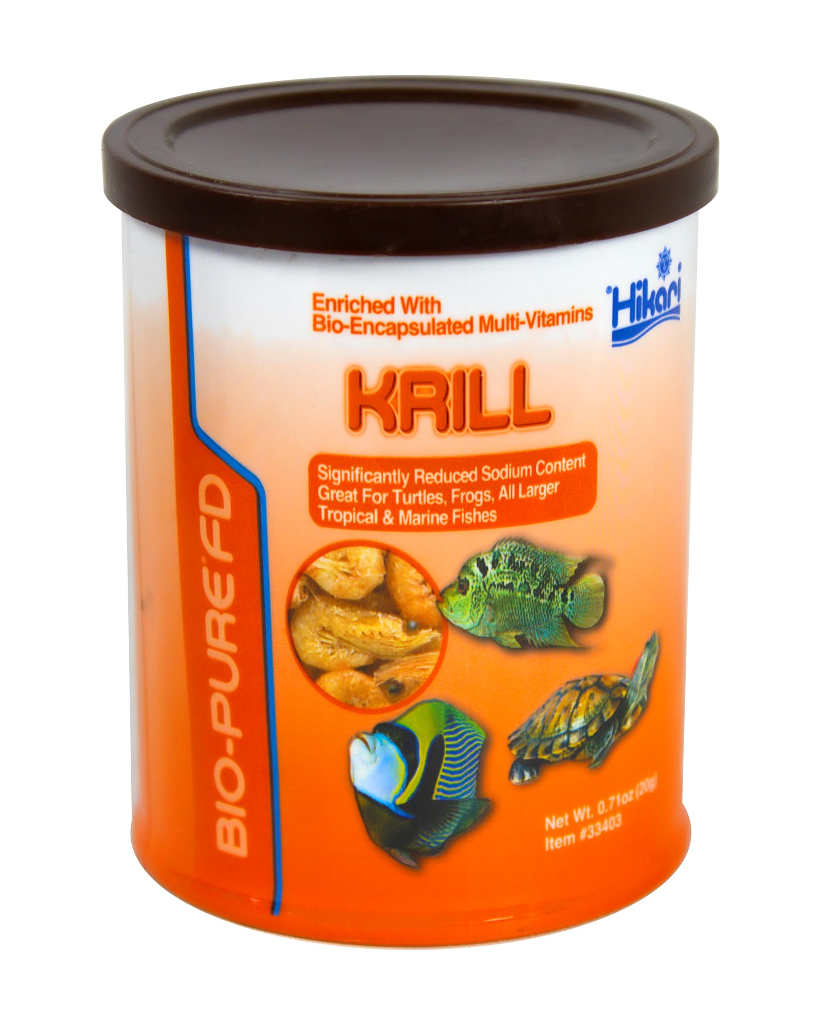 Hikari Krill lyophilisé dans un emballage compact, pratique pour portions rapides.