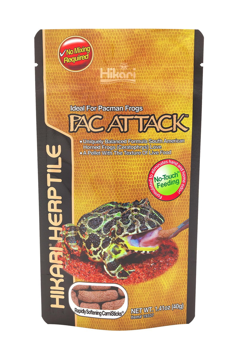 Hikari Pac Attack, alimentation pour grenouilles Pacman, emballage prêt à nourrir facilement.
