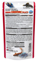 Hikari Pellets Carnivore pellets en eau montrant la dissolution rapide sans perte de forme