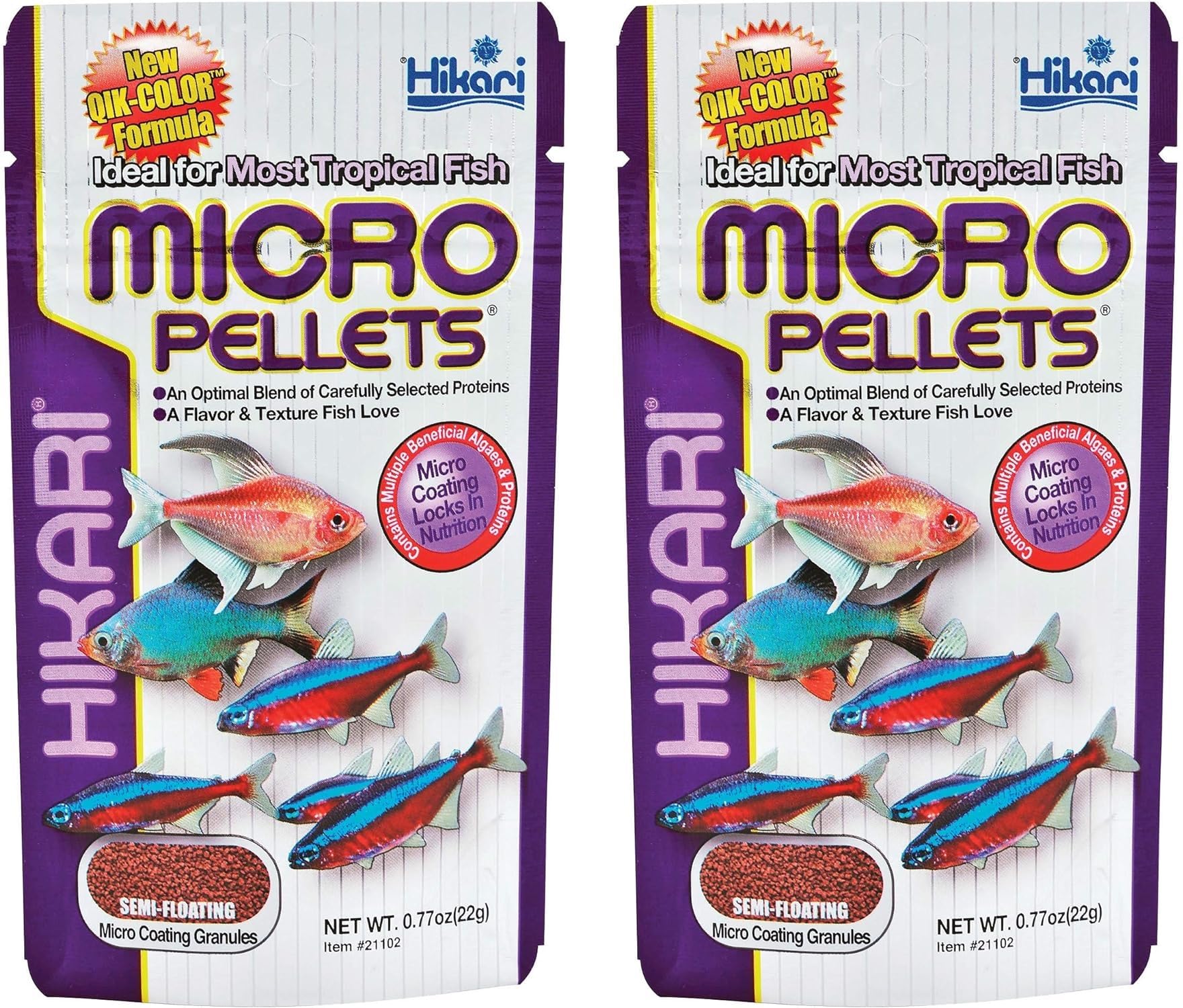 Hikari Tropical Semi-Flottants dans le packaging, nourrissant les petits poissons tropicaux