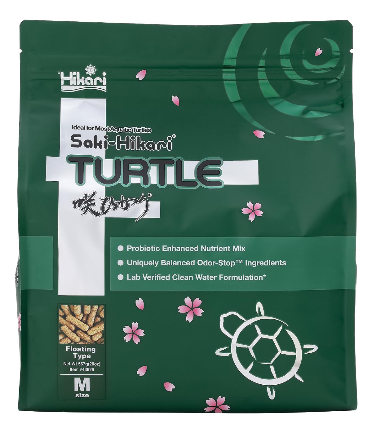 Hikari Saki-Turtle Sticks, emballage noir, pratique et facile à ranger.