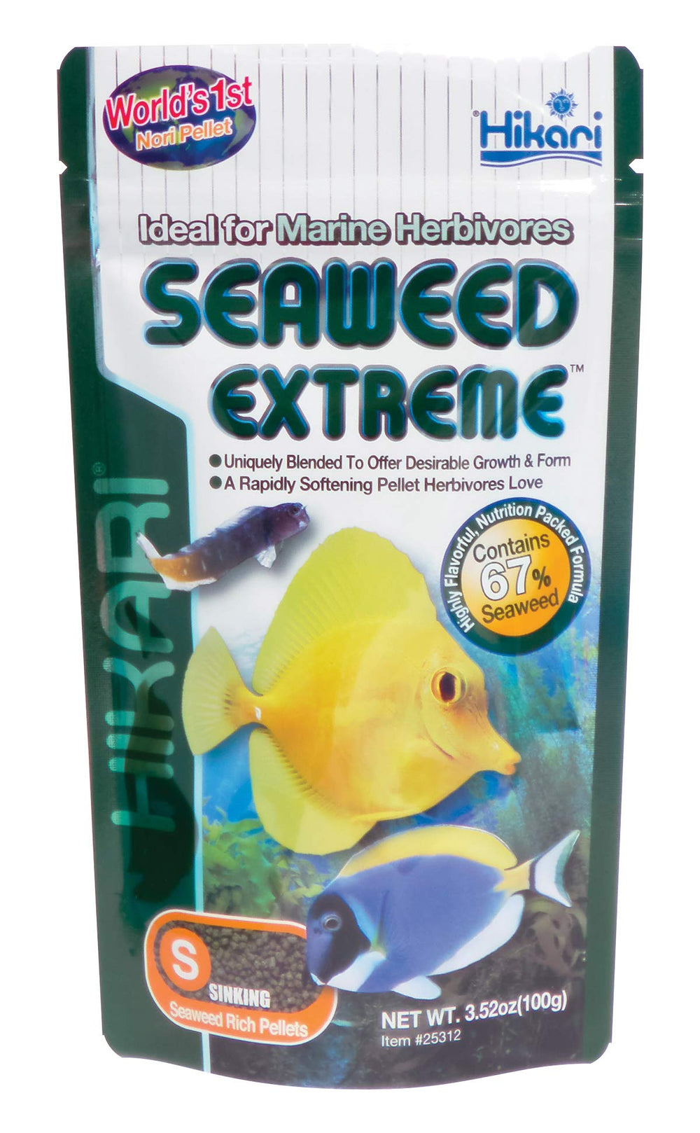 Hikari Seaweed Extreme emballage clair prêt à nourrir poissons omnivores