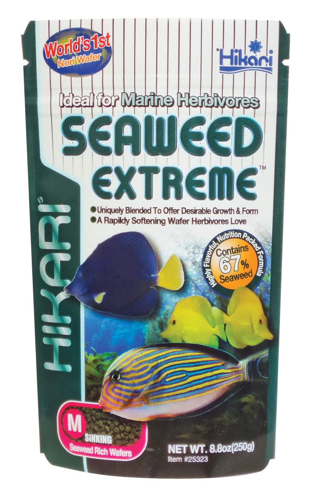 Hikari Seaweed Extreme galettes aromatiques attirant les herbivores facilement.