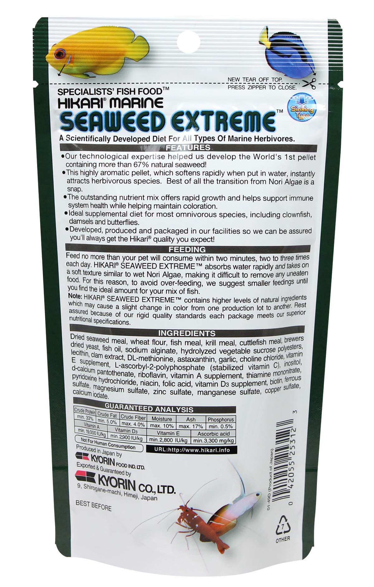 Pellets Seaweed Extreme qui se dissolvent rapidement dans l eau