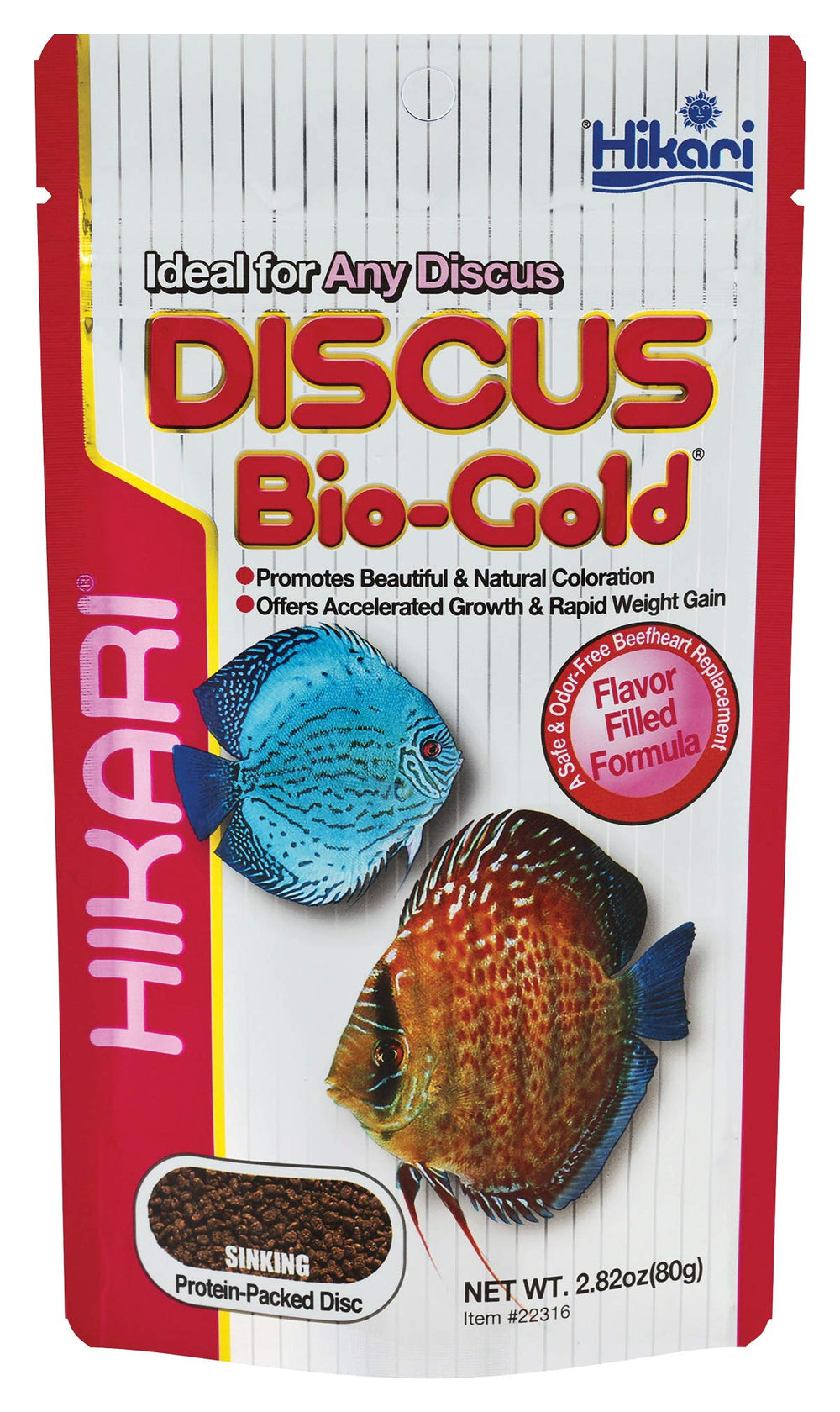 Hikari Tropical Discus Bio-Gold en pot de 80 g, pratique pour nourrir vos discus.