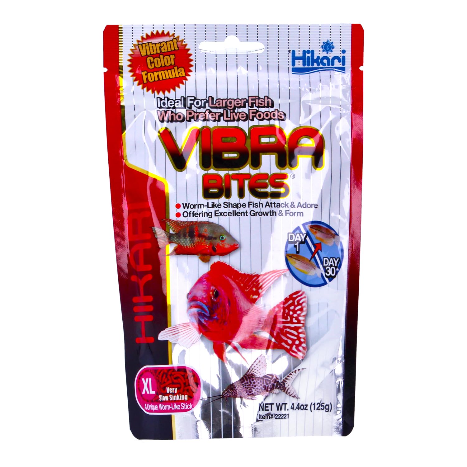 Hikari Vibra Bites emballage prêt à nourrir les poissons tropicaux.