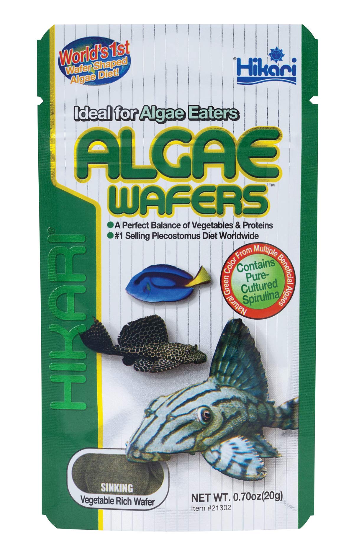 Wafers Algues Hikari dans l'emballage facilitant le stockage.
