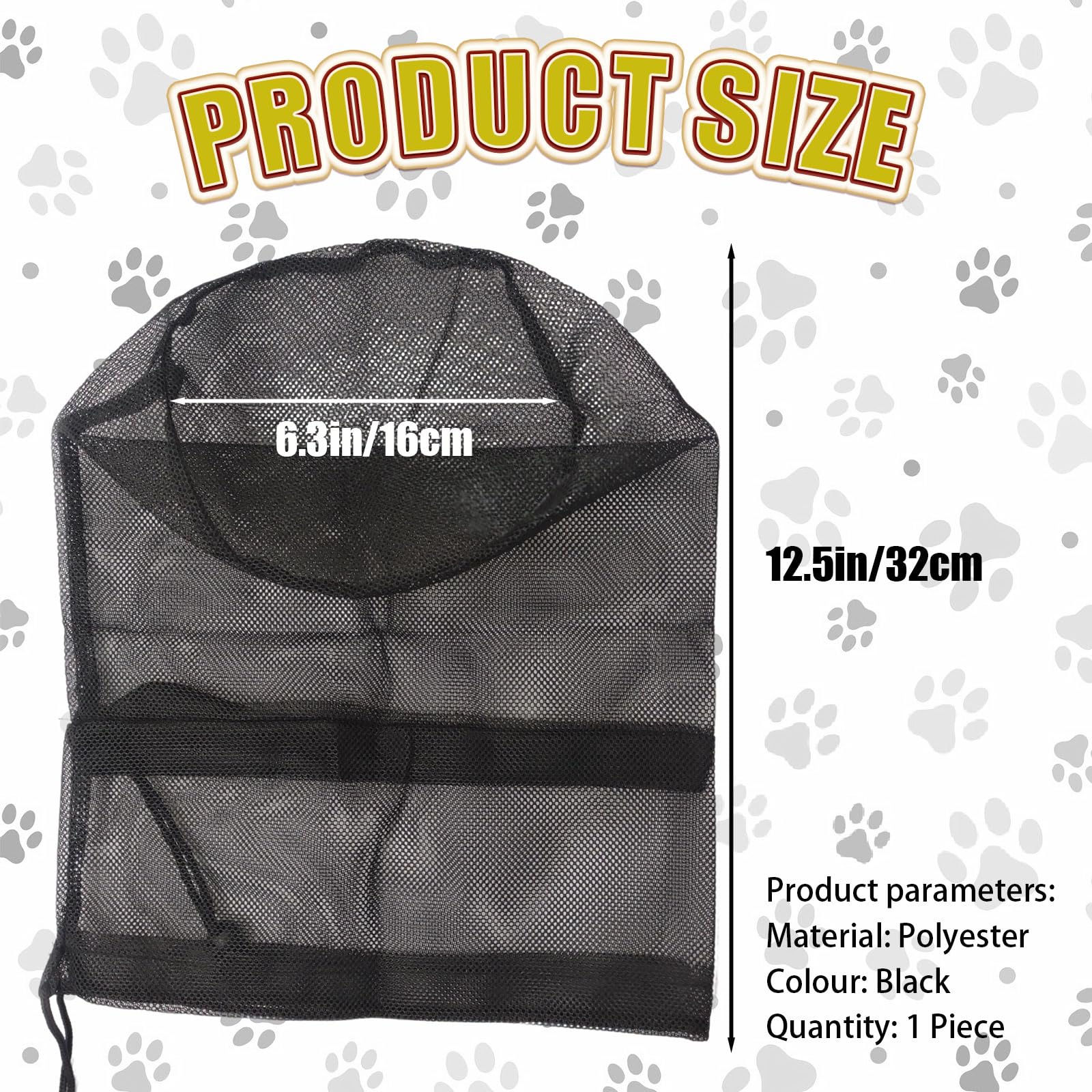 Masque pour chien avec maillage respirant pour une respiration aisée.