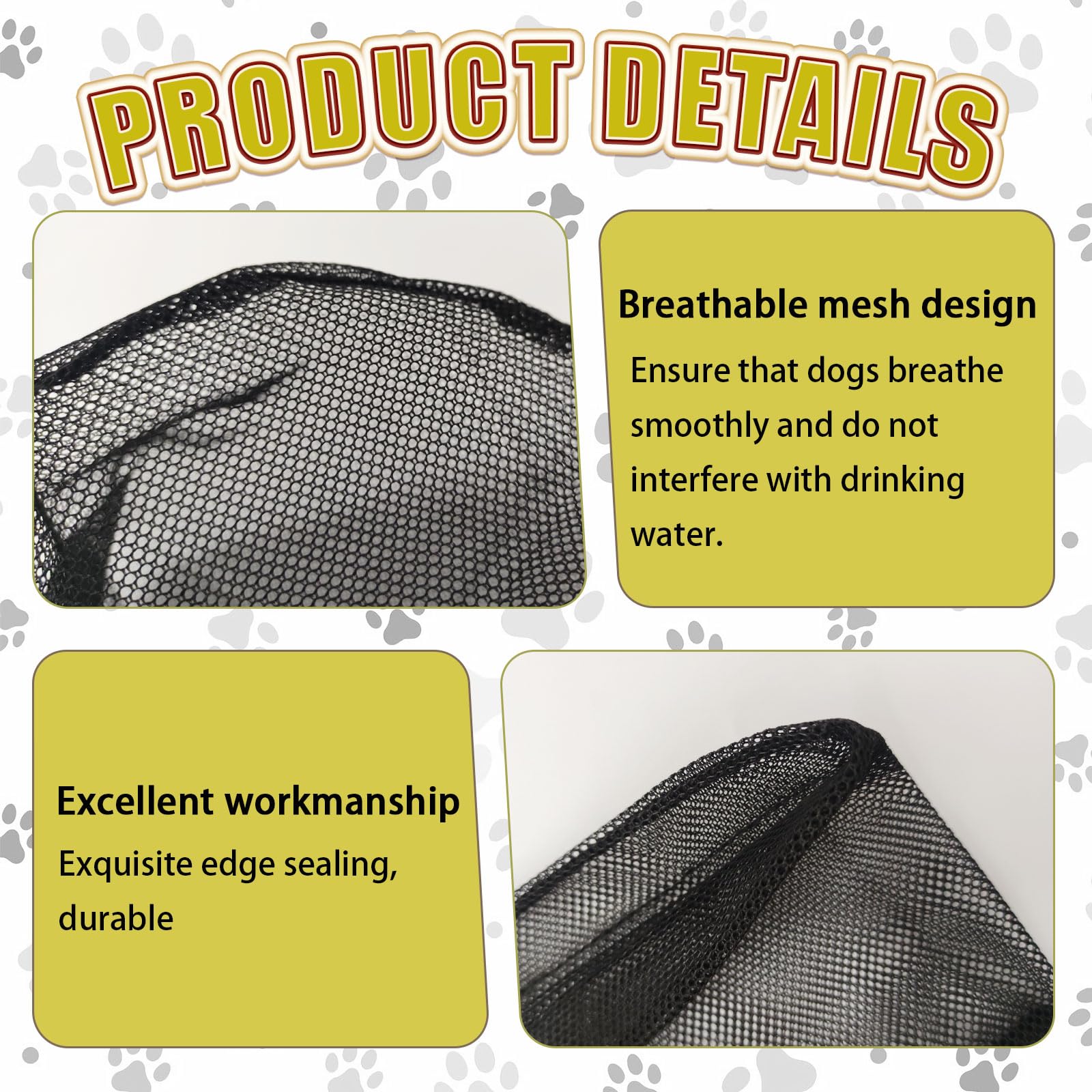 Hikiwin masque-chien-mesh-respirant: offre une respiration facile pendant l'exercice.