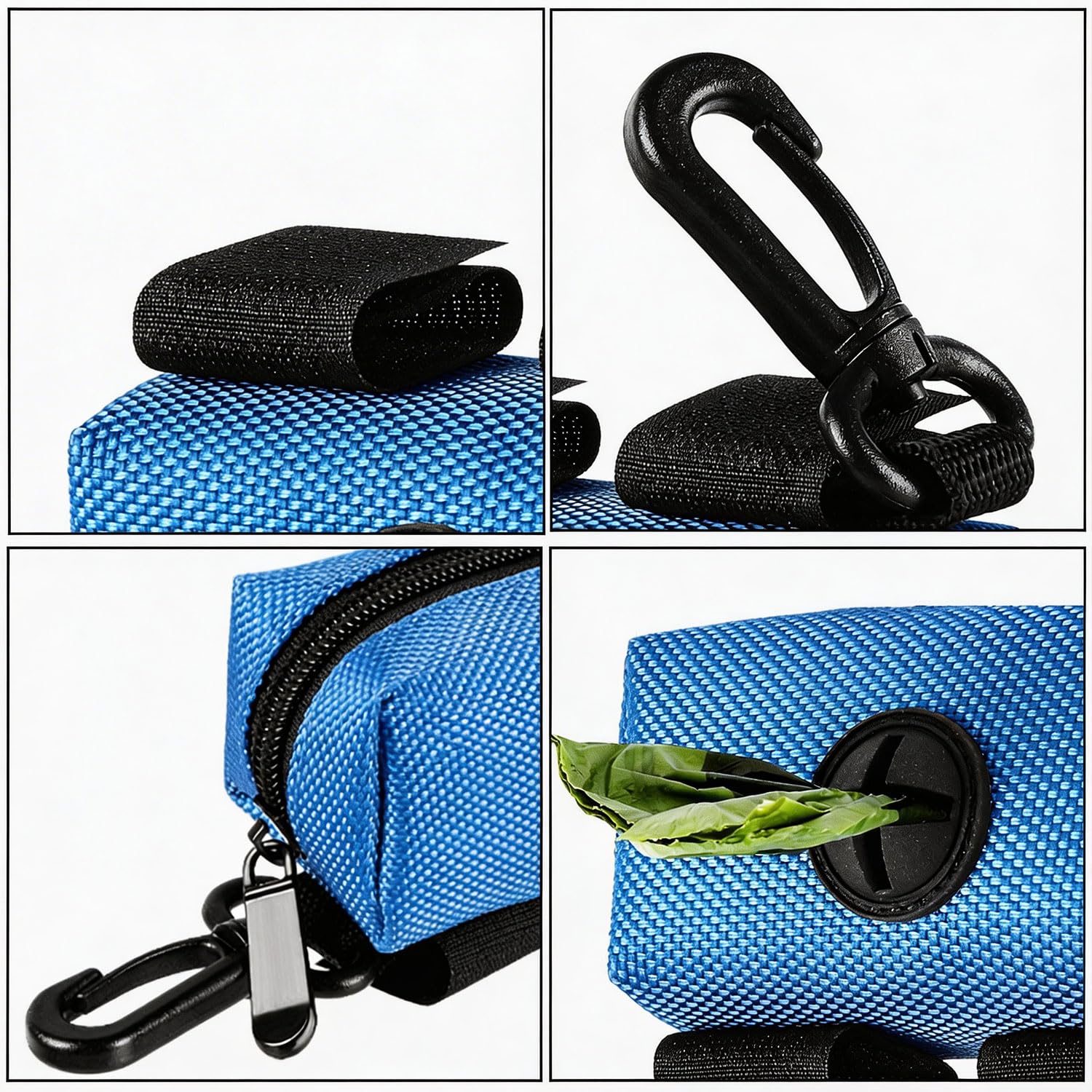 Distributeur Hilihali bleu attache-laisse pour promenades sans les mains