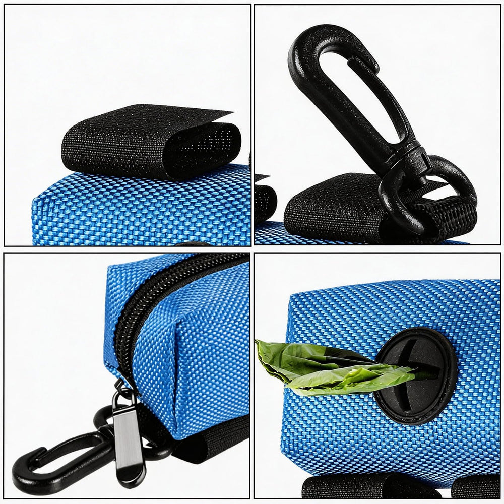 Distributeur Hilihali bleu attache-laisse pour promenades sans les mains