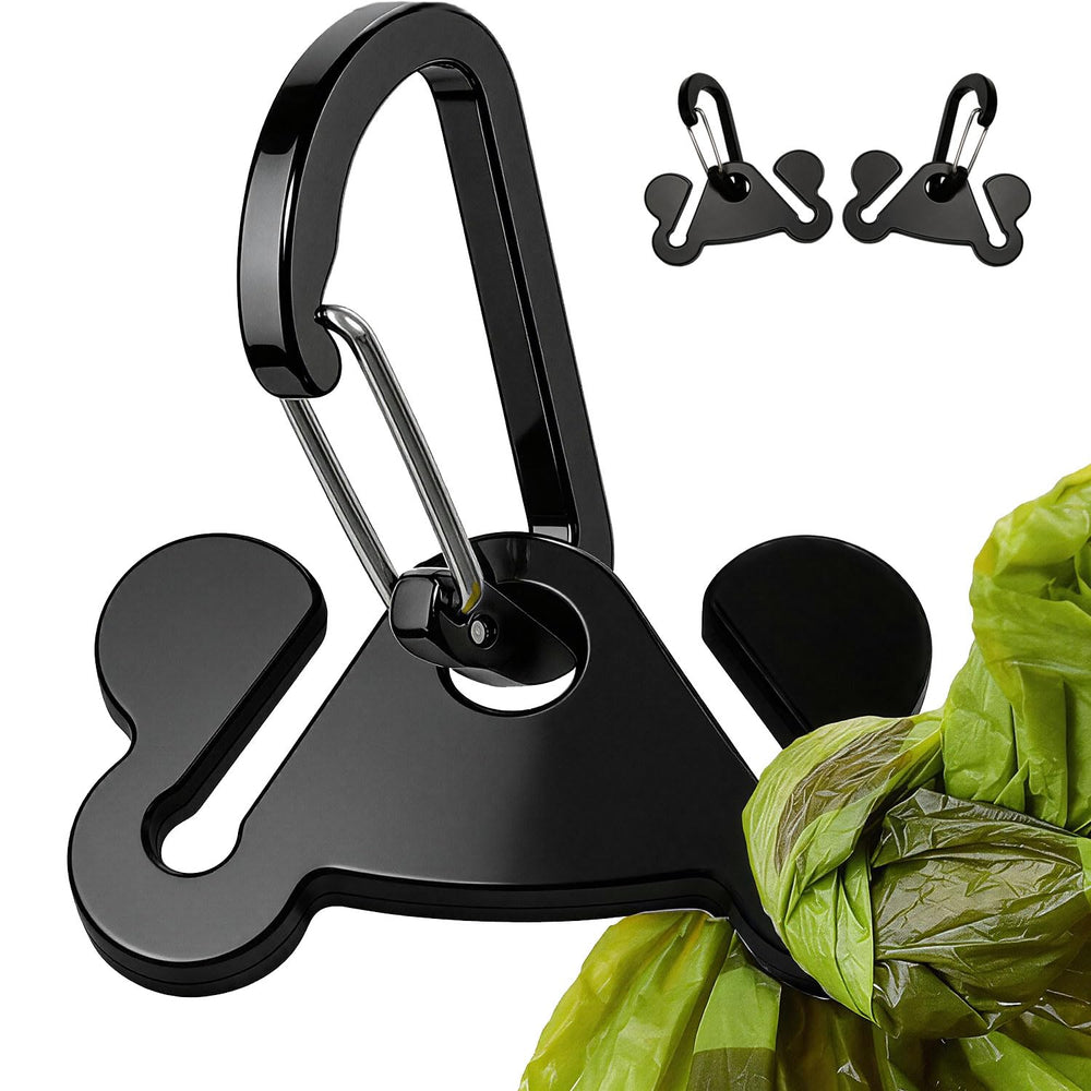 Porte-sacs Hilihali pour chien noir, ensemble de deux, pratique pour promenades.