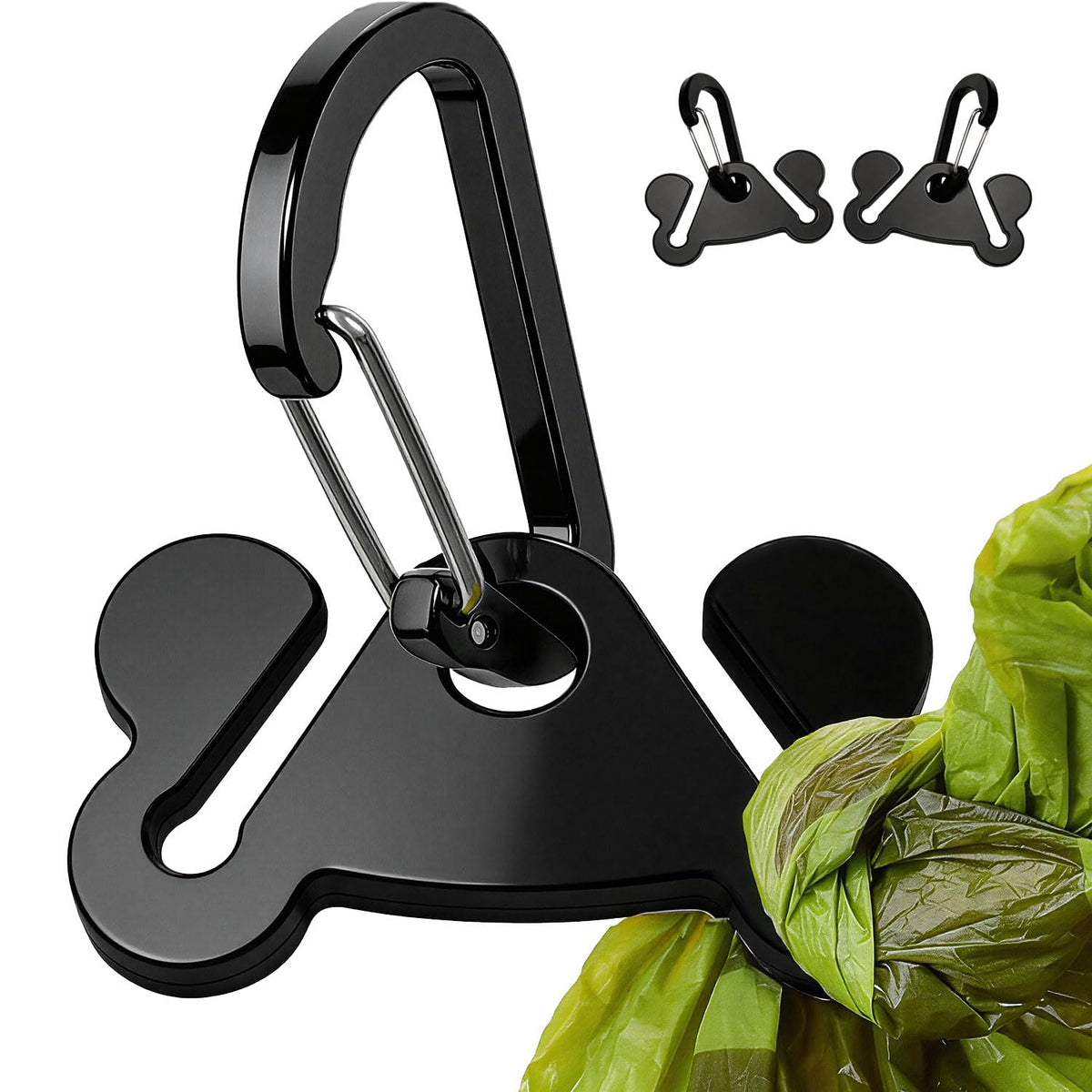 Porte-sacs Hilihali pour chien noir, ensemble de deux, pratique pour promenades.