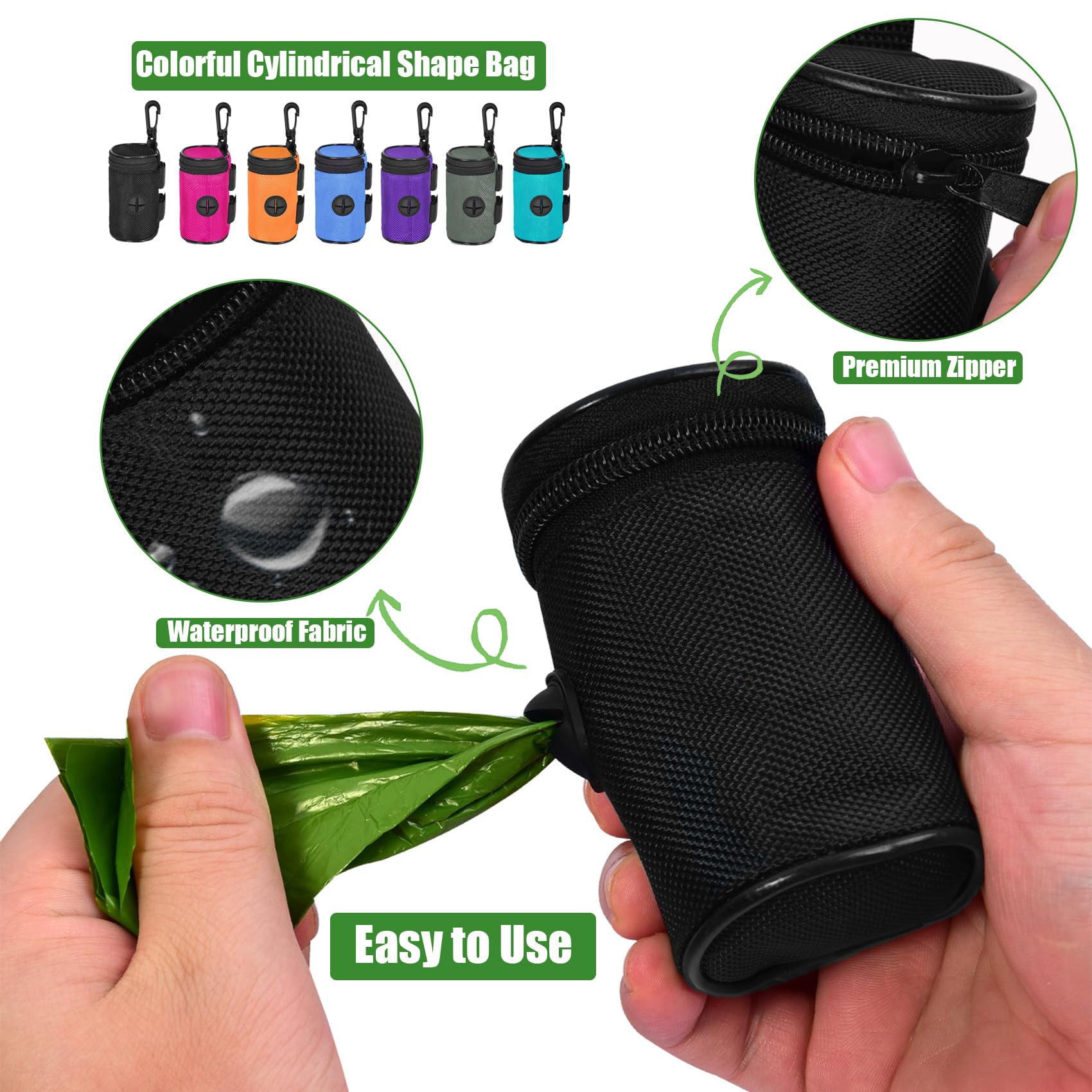 Hilihali support-poignee rond, clip facile sur laisse ou sac.