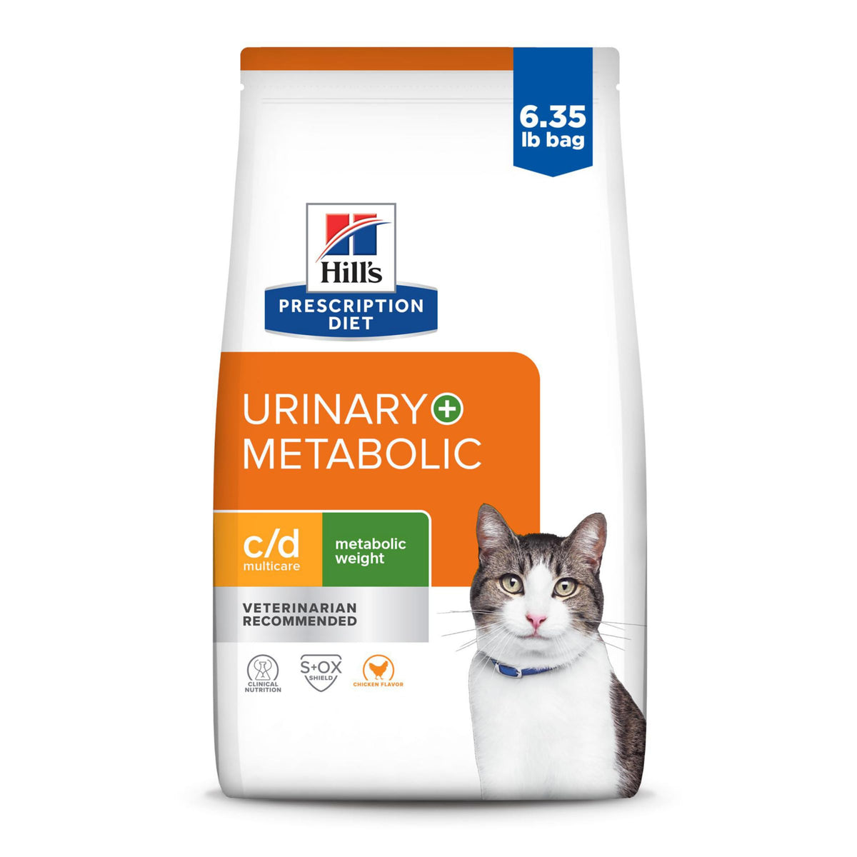 Hill's Prescription Diet c/d Multicare Poulet — emballage recto, soutien poids et urinaire potentiels