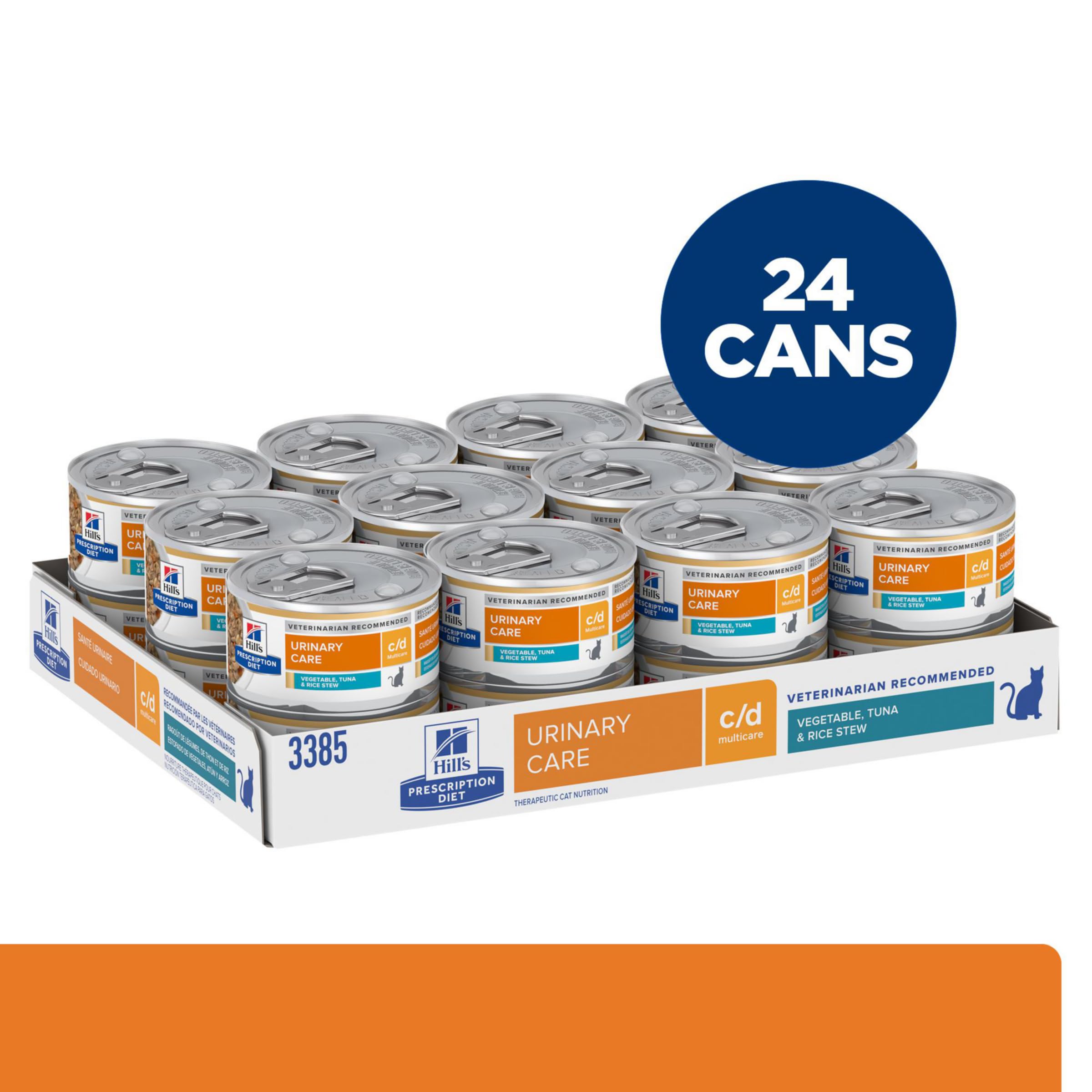 Hill's c/d Multicare chat pate thon-legumes 2,9oz texture appétissante.