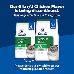 Hill's Prescription Diet r/d, croquettes chat poulet, soutien à la satiété.
