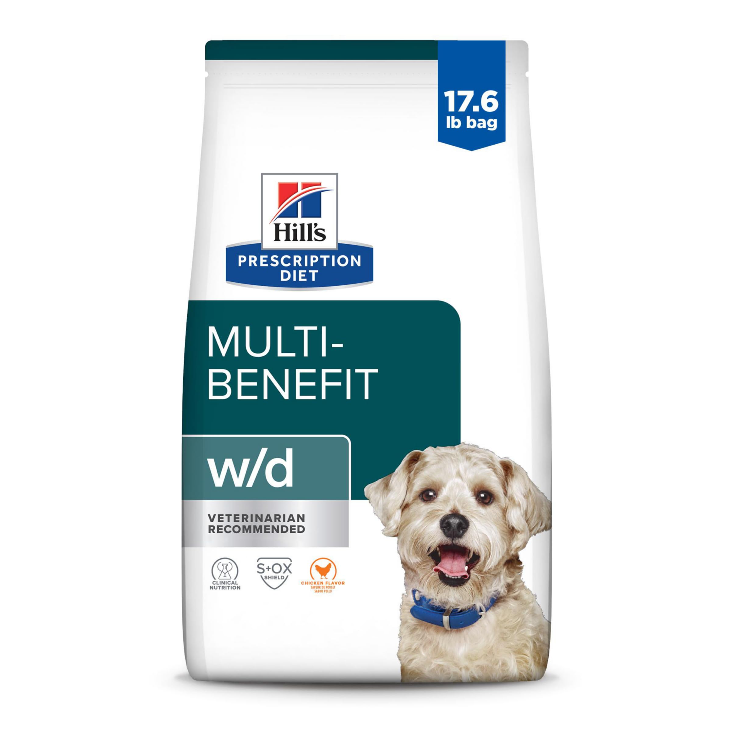 Hill's Prescription Diet w/d croquettes poulet 8 kg, aide potentielle au contrôle du poids