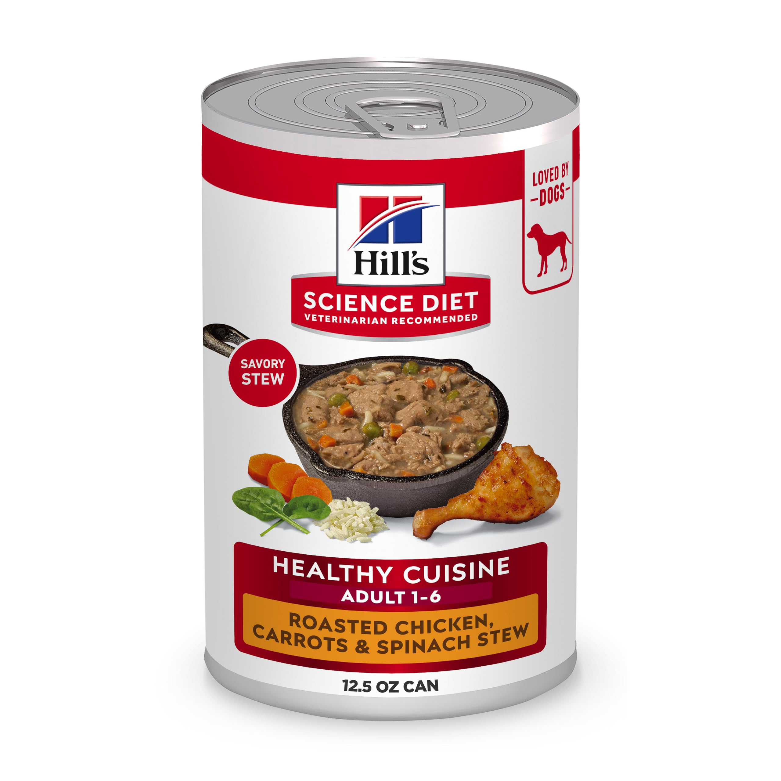 Hill's Science Diet Chien Adulte : poulet-roti et légumes pour repas équilibré.