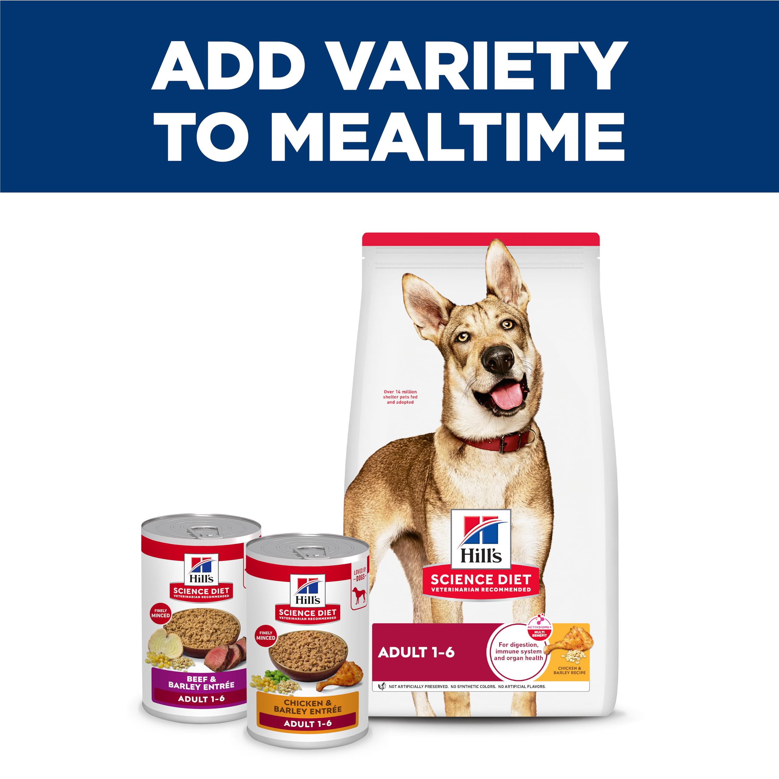 Hill's Science Diet Chien Adulte – fabrication aux USA avec ingrédients mondiaux.