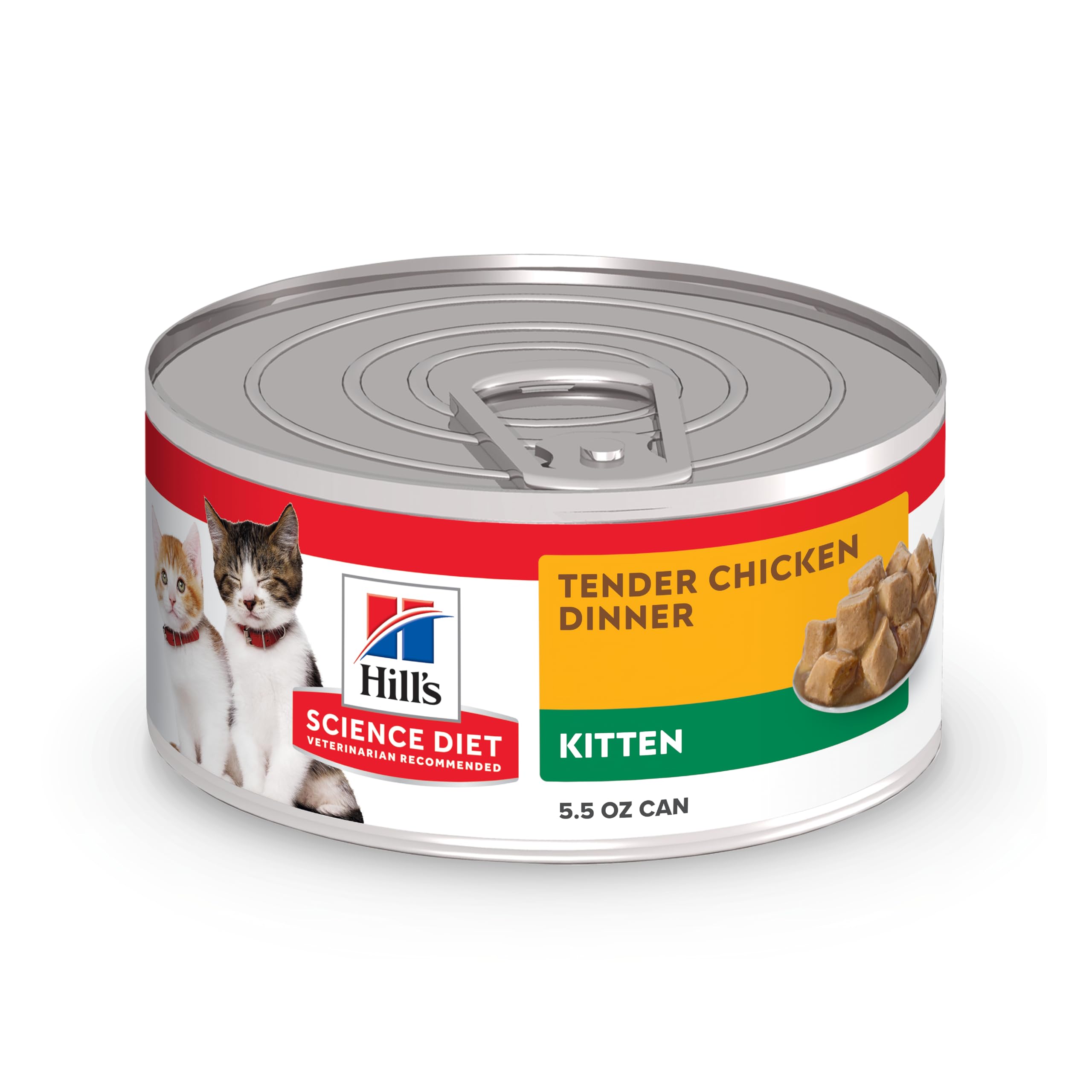 Hill's Science Diet Kitten Wet Cat Food: morceaux-reels de poulet en boîtes 5,5 oz pour chaton.