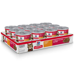 Hill's Science Diet Adulte Light Pâte Foie Poulet, texture humide et agréable.