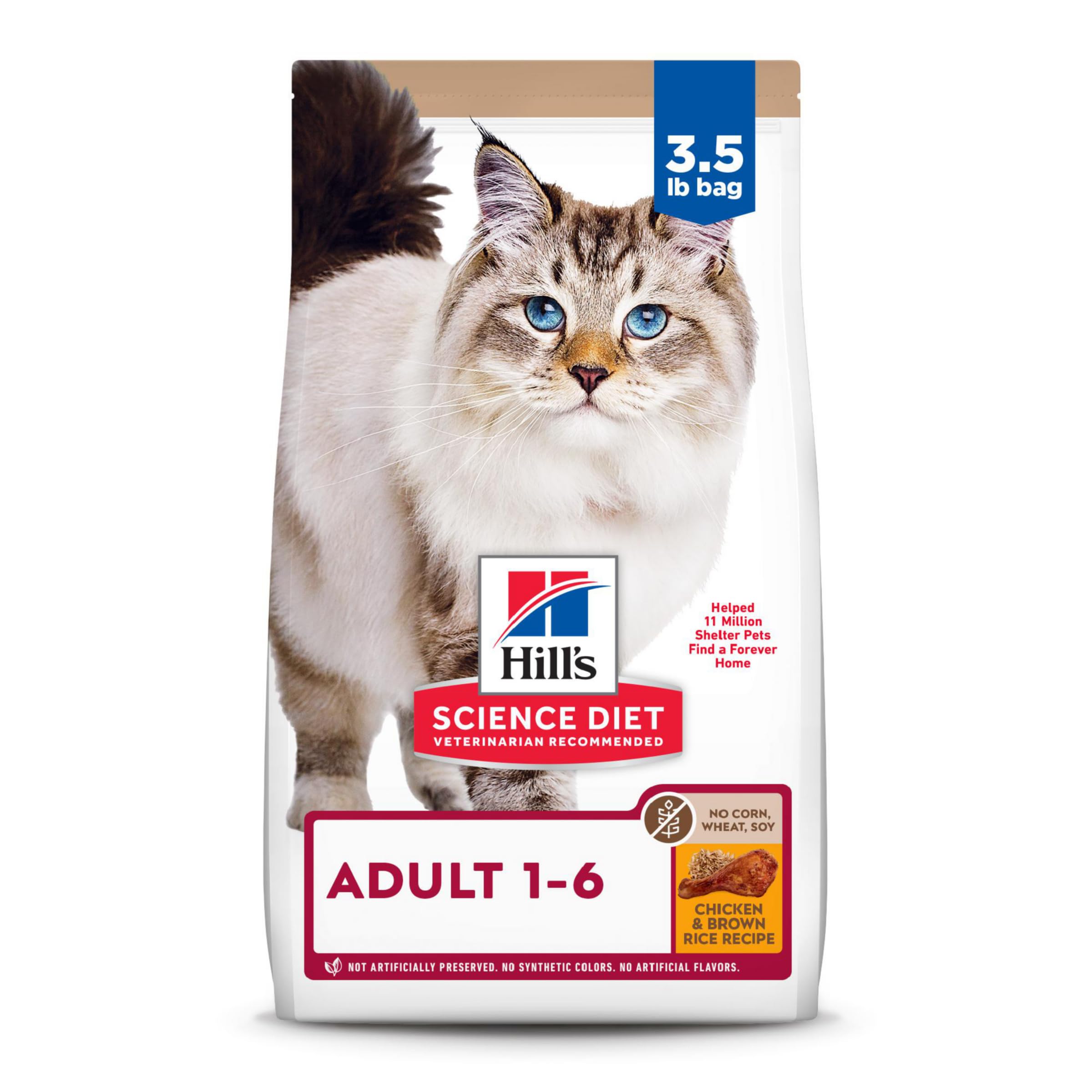Hill's Science Diet Chat Adulte 1-6, croquettes au poulet sans maïs, digeste et pratique