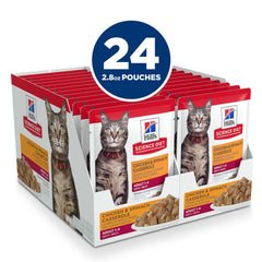Hill's Science Diet Chat Adulte – sachet 80 g, poulet et épinards, repas quotidien pratique