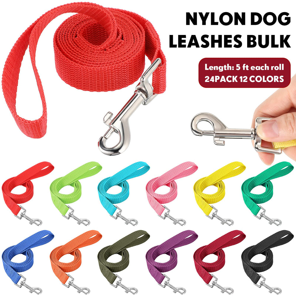 Laisse Hillban nylon 5 pieds rouge, légère et pratique pour petits chiens et sorties quotidiennes.