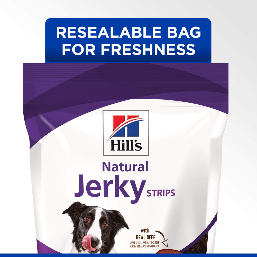 Hill's Natural Jerky Strips boeuf - sans conservateurs ni arômes artificiels.