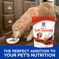 Sachet pratique Hill's Soft Savories, idéal pour récompenser lors des séances d'entraînement.