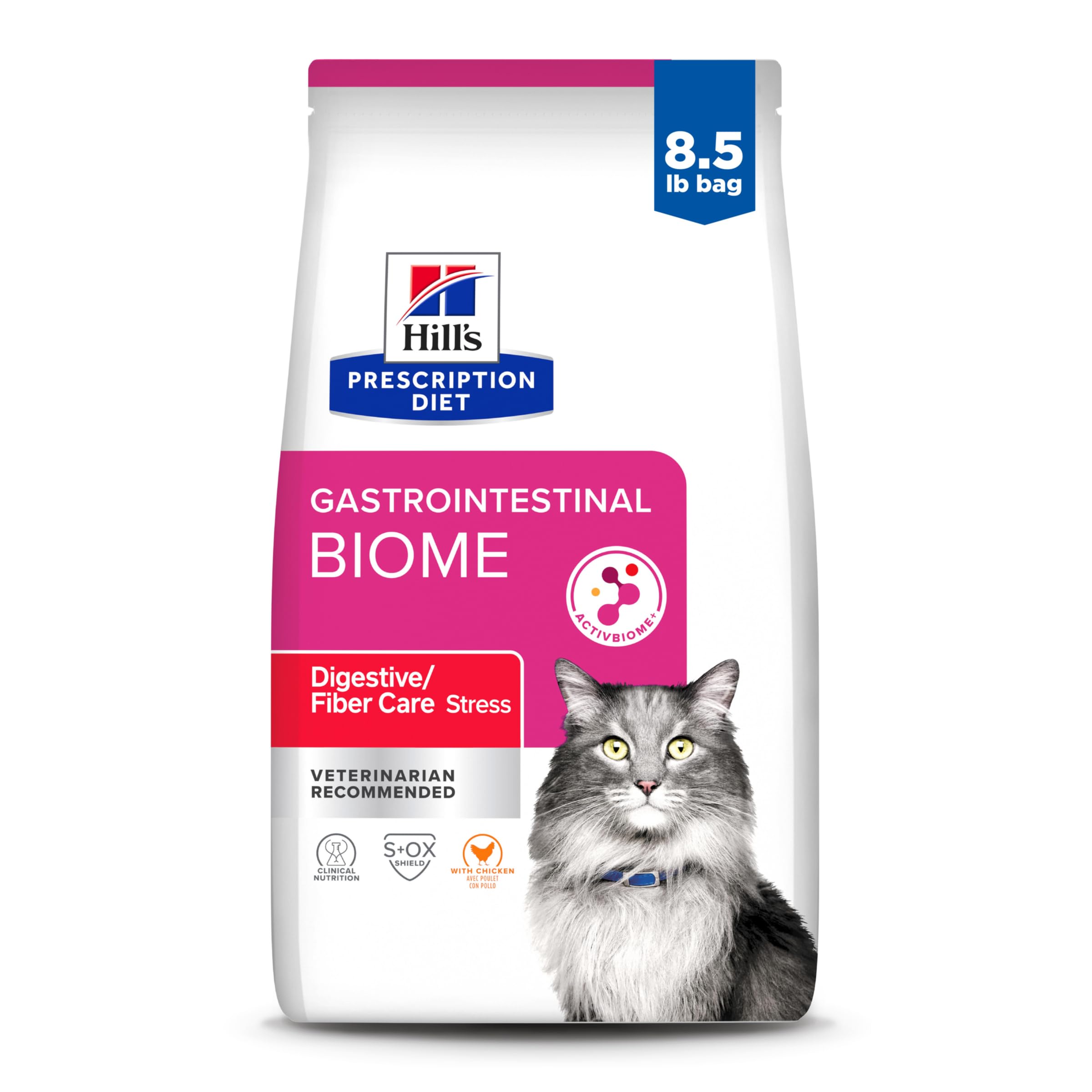 Hill's Prescription Diet Biome Stress croquettes chat poulet, soutien digestif potentiel