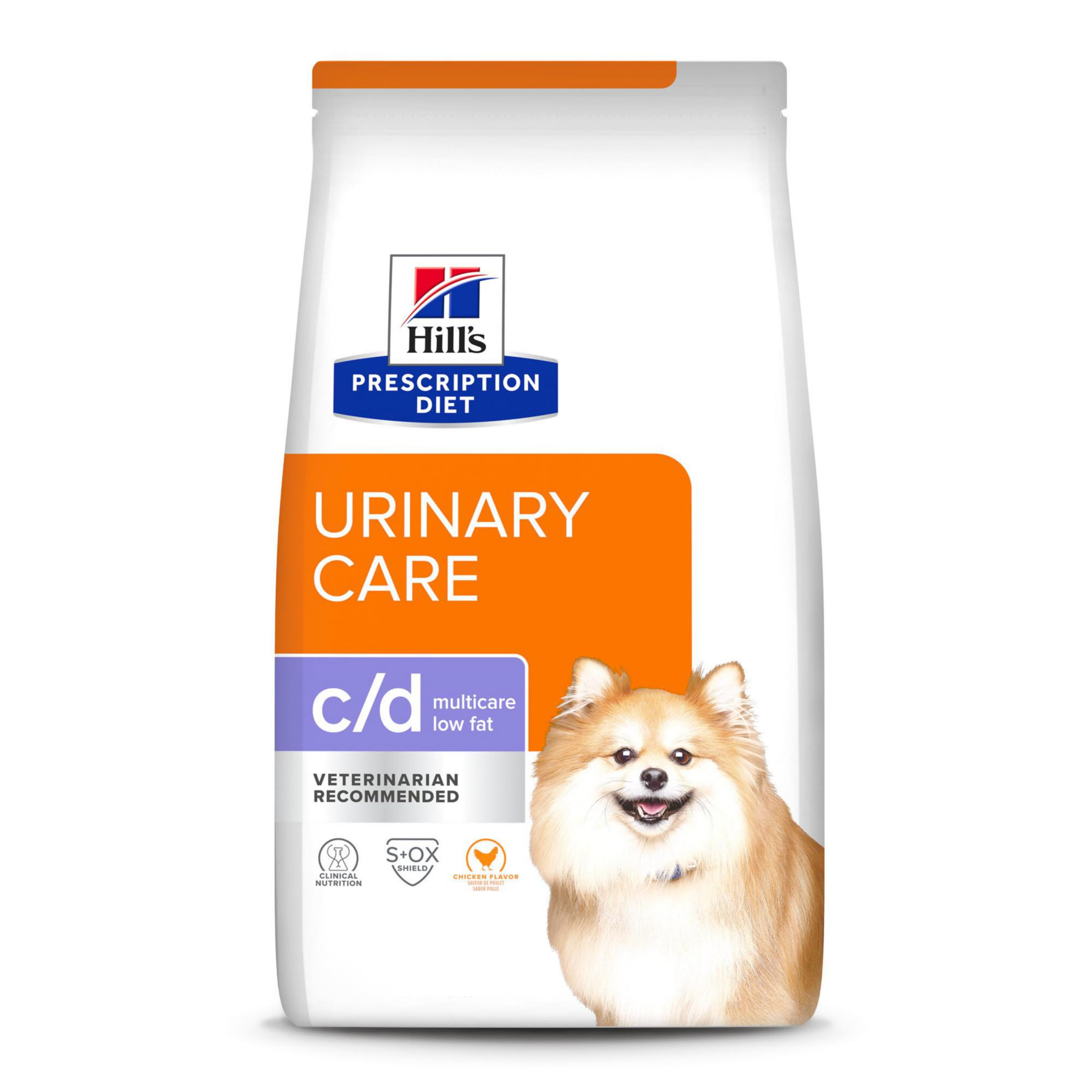 Sac Hills Prescription Diet c/d Multicare Low Fat au poulet pour chien, régime adapté.