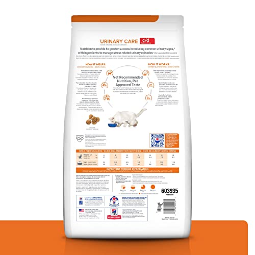 Vue de l’emballage Hill's c/d Multicare Stress, image montrant le packaging et le support urinaire.