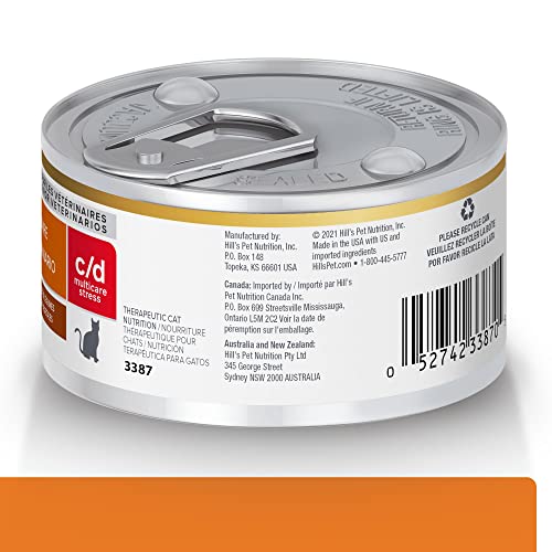 Hill's Prescription Diet c/d Stress Chat – conserve 2,9 oz, portion appétissante au poulet et légumes.