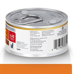 Hill's Prescription Diet c/d Stress Chat – conserve 2,9 oz, portion appétissante au poulet et légumes.