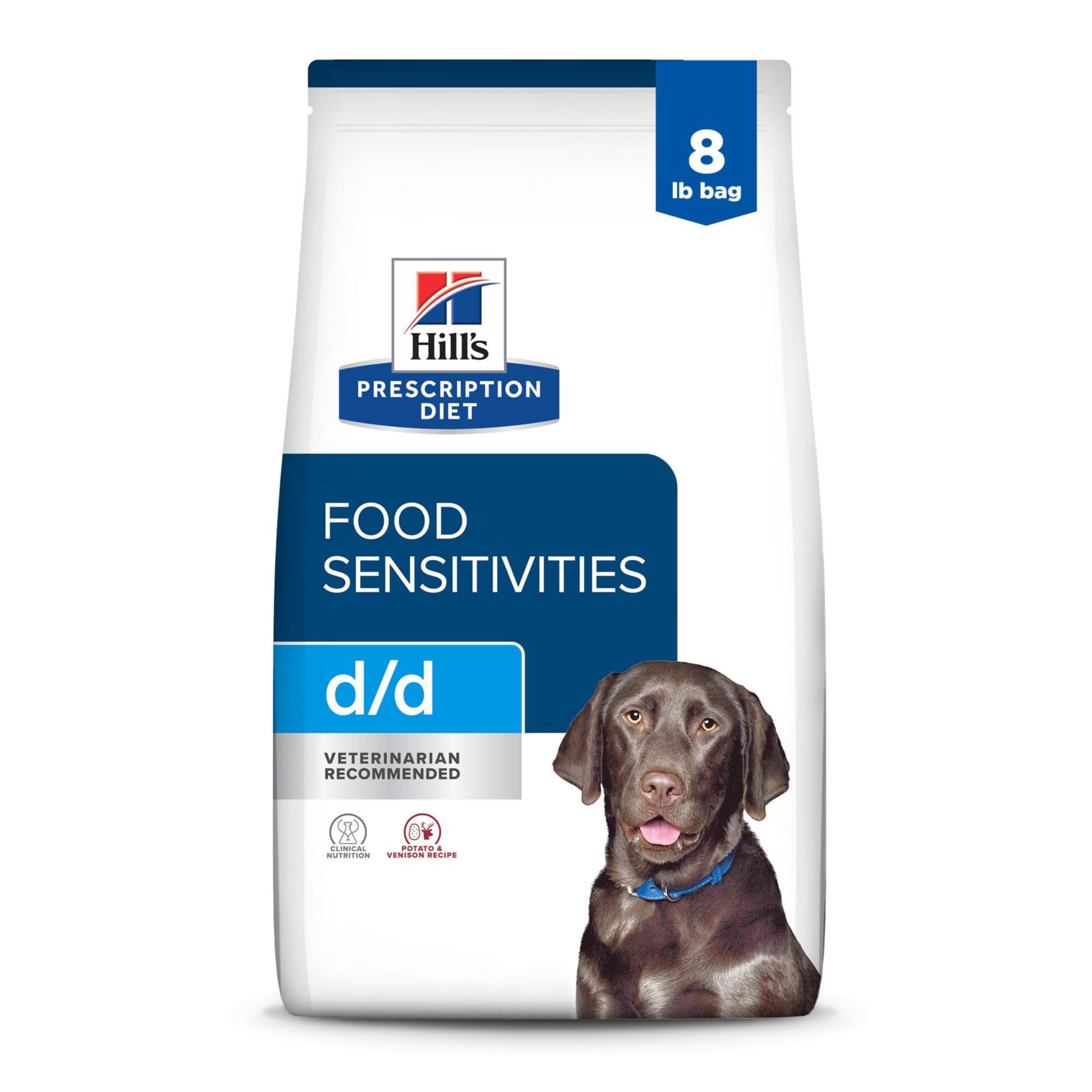 Emballage Hill's Prescription Diet d/d pour chien sensible.