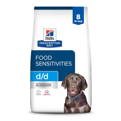 Emballage Hill's Prescription Diet d/d pour chien sensible.